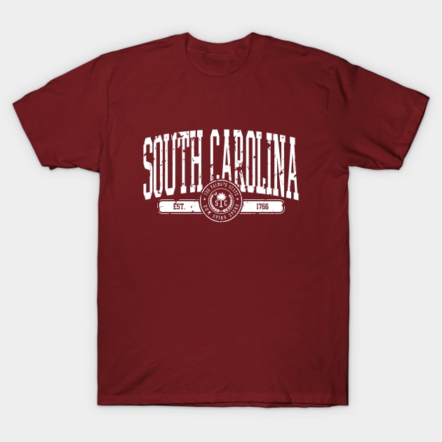 South Carolina Vintage Distressed Palmetto State T-Shirt by FireflyCreative